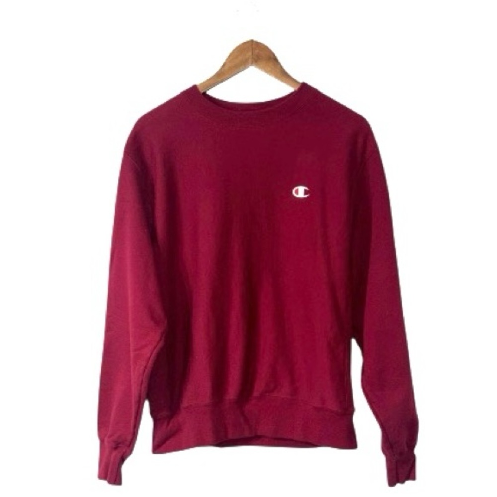 Champion Reverse Weave Maroon Red Pullover Crew Neck Sweatshirt Thick Medium